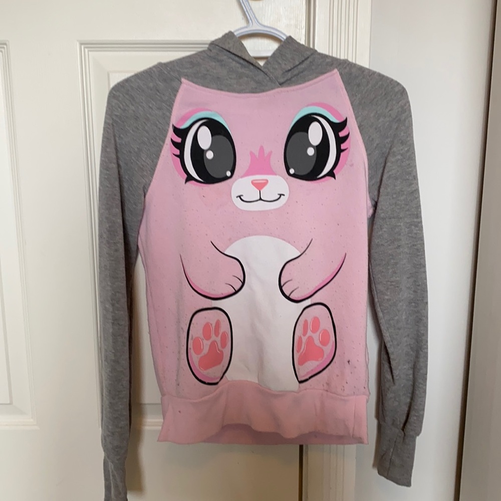 Pink and Grey FunzieTime Bunny hoodie